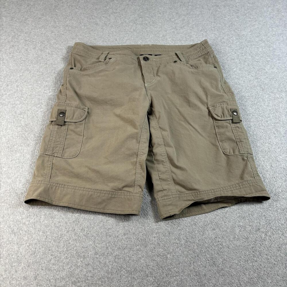 Kuhl Shorts Women 12 Beige Cargo Hiking Outdoor Travel Utility Pockets Comfortab